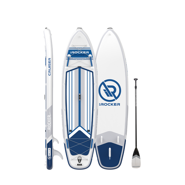 Cruiser 10.6 paddleboard from all sides with paddle   White